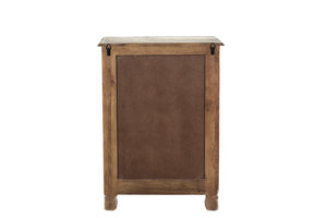 Homeroots 30" Distressed White One Drawer Floral Carved Solid Wood Nightstand   521197