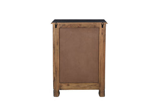 Homeroots 30" Distressed Black One Drawer Floral Carved Solid Wood Nightstand   521199