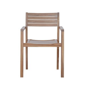 English Elm U_style Solid Acacia Wood Outdoor Dining Set Seats Four with Umbrella Hole Patio Light Brown,Light Gray WY000477AAD