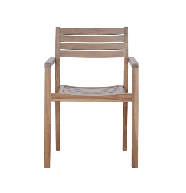 English Elm U_style Solid Acacia Wood Outdoor Dining Set Seats Four with Umbrella Hole Patio Light Brown,Light Gray WY000477AAD