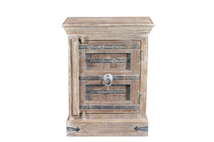 Homeroots 36" Distressed White Solid Wood Nightstand   521210