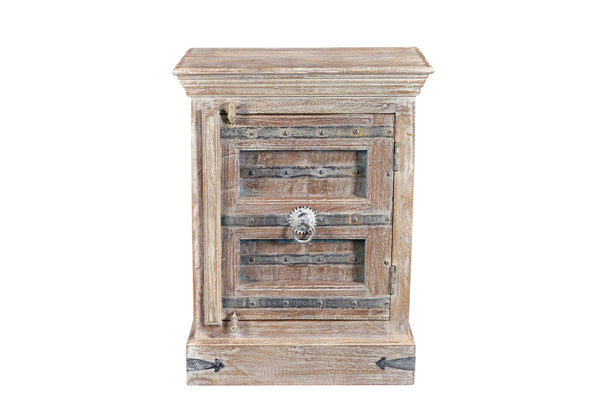 Homeroots 36" Distressed White Solid Wood Nightstand   521210