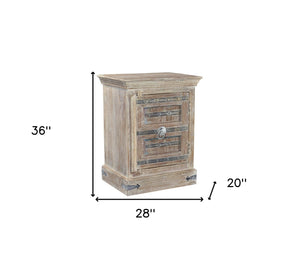 Homeroots 36" Distressed White Solid Wood Nightstand   521210