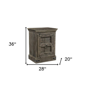 HomeRoots 36" Rustic Solid Wood Nightstand - Vintage Charm with Ample Storage for Bedroom & Living Spaces 521212