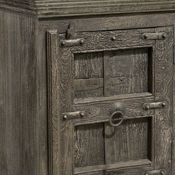 HomeRoots 36" Rustic Solid Wood Nightstand - Vintage Charm with Ample Storage for Bedroom & Living Spaces 521212
