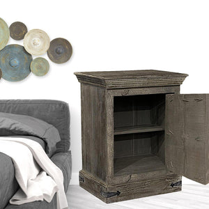 HomeRoots 36" Rustic Solid Wood Nightstand - Vintage Charm with Ample Storage for Bedroom & Living Spaces 521212
