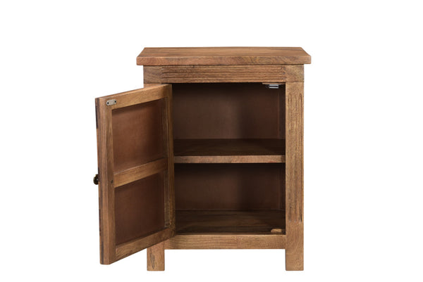 Homeroots 28" Brown Starburst Geometric Solid Wood Nightstand   521217