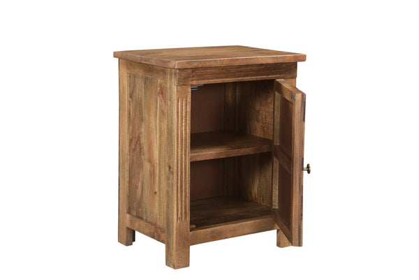 Homeroots 28" Brown Solid Wood Nightstand - Stylish And Versatile Bedside Table With Convenient Storage Shelf   521218