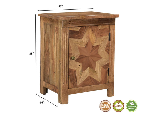 Homeroots 28" Brown Solid Wood Nightstand - Stylish And Versatile Bedside Table With Convenient Storage Shelf   521218