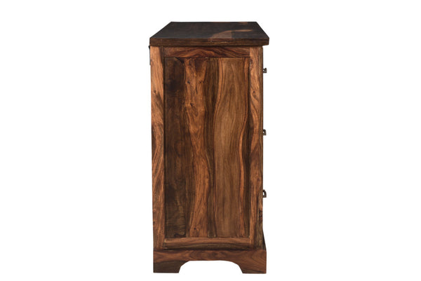 Homeroots 60" Dark Brown Solid Wood Six Drawer Dresser  Solid Wood 521231