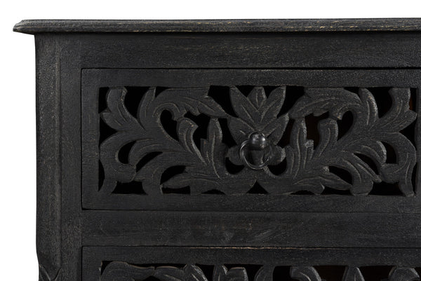 Homeroots 57" Black Solid Wood Seven Drawer Dresser  Solid Wood 521236