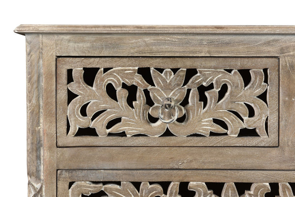 Homeroots 57" Gray Solid Wood Seven Drawer Dresser  Solid Wood 521237