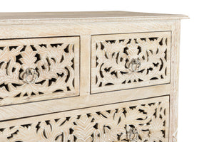 Homeroots 35" White Solid Wood Six Drawer Chest  Solid Wood 521239