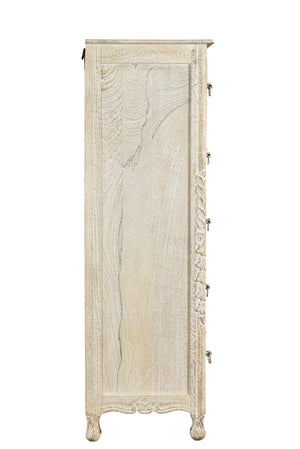 Homeroots 35" White Solid Wood Six Drawer Chest  Solid Wood 521239