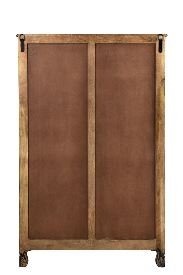 Homeroots 35" Black Solid Wood Six Drawer Chest  Solid Wood 521240