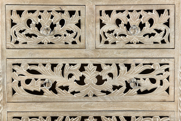 Homeroots 35" Gray Solid Wood Six Drawer Chest  Solid Wood 521241