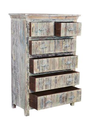 Homeroots 36" White Solid Wood Six Drawer Chest  Solid Wood 521246