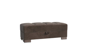 Homeroots 21" Brown Microfiber Tufted Storage Ottoman   521263