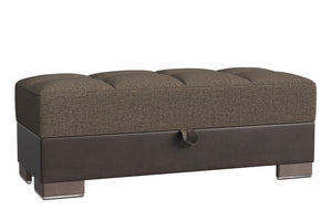 Homeroots 21" Brown Polyester Blend Tufted Storage Ottoman   521267