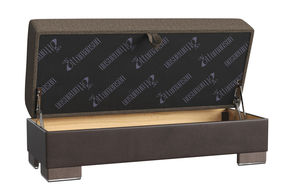 Homeroots 21" Brown Polyester Blend Tufted Storage Ottoman   521267