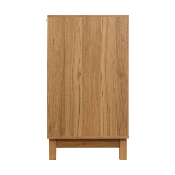 English Elm Modern Fluted 6 Drawer Dresser with Solid Wood Legs Japandi Chest for Bedroom Brown N739S0000015N
