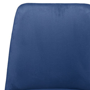 Homeroots Blue And Gold Velvet And Metal Dining Side Chair  Metal 521275