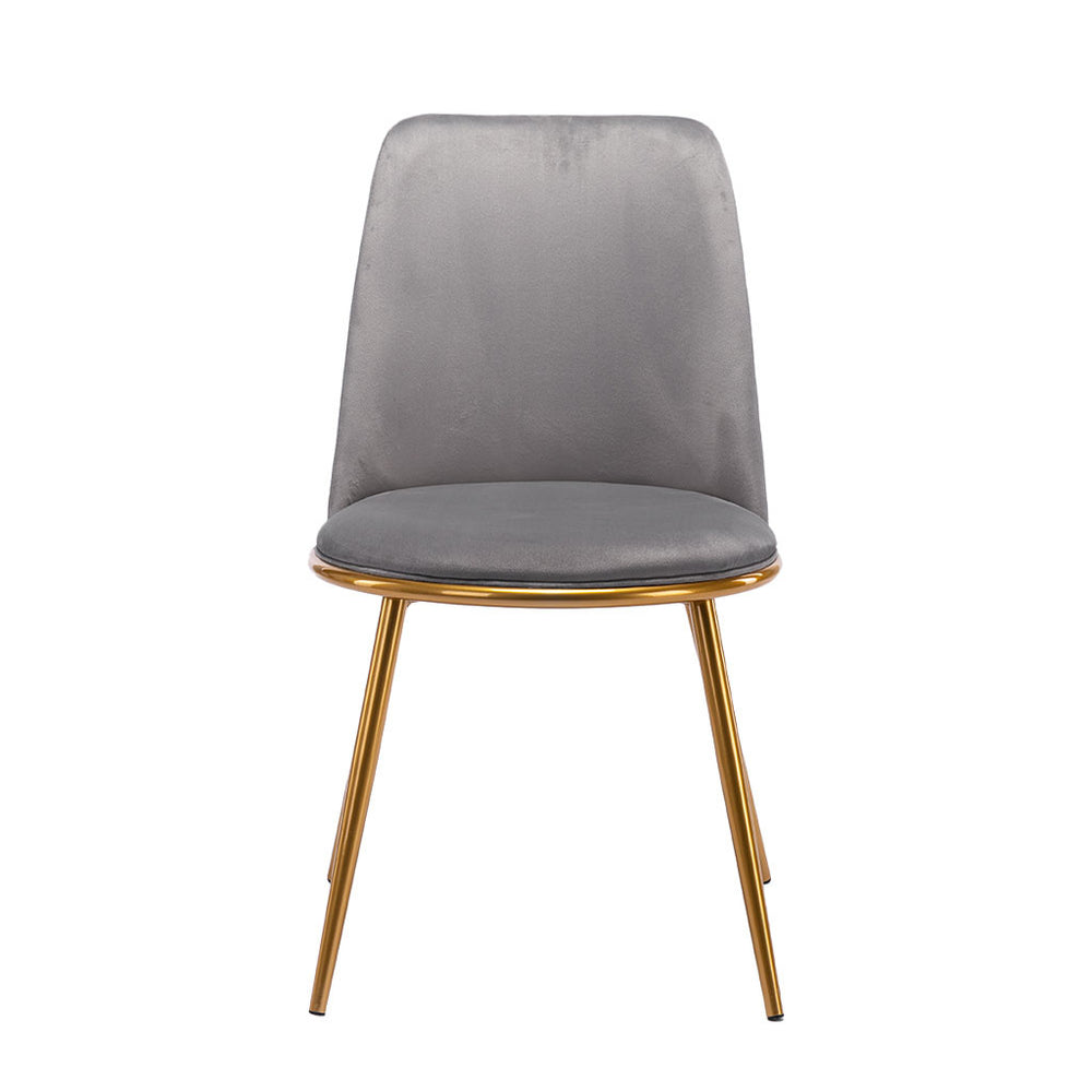 Homeroots Gray And Gold Velvet And Metal Dining Side Chair  Metal 521276