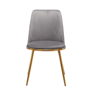 Homeroots Gray And Gold Velvet And Metal Dining Side Chair  Metal 521276
