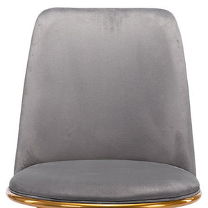 Homeroots Gray And Gold Velvet And Metal Dining Side Chair  Metal 521276