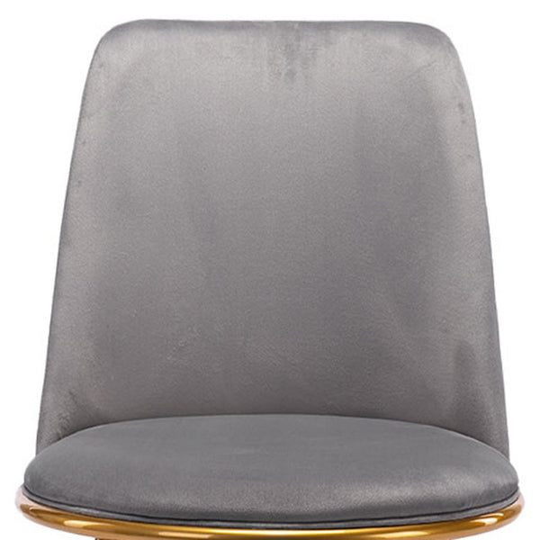 Homeroots Gray And Gold Velvet And Metal Dining Side Chair  Metal 521276