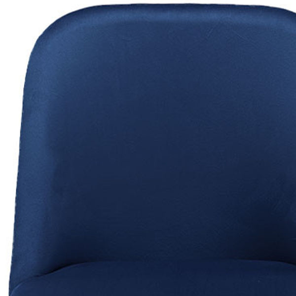 Homeroots Blue And Black Velvet And Metal Dining Side Chair  Metal 521277