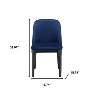 HomeRoots Blue Velvet Dining Side Chair - Elegant Armless Design with Sturdy Iron Frame & Comfortable Support 521277