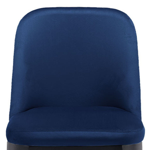 Homeroots Blue And Black Velvet And Metal Dining Side Chair  Metal 521277