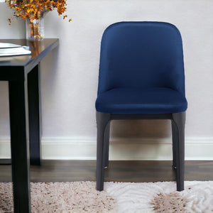 Homeroots Blue And Black Velvet And Metal Dining Side Chair  Metal 521277
