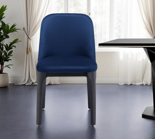 HomeRoots Blue Velvet Dining Side Chair - Elegant Armless Design with Sturdy Iron Frame & Comfortable Support 521277