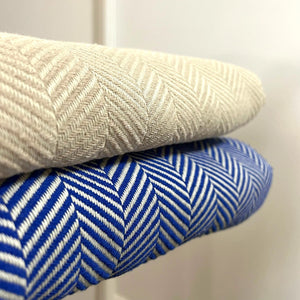 Homeroots 59" X 71" Blue And Beige Cotton Striped Throw Blanket With Tassels  Cotton 521298