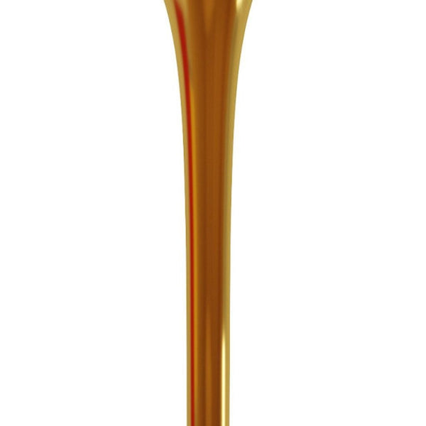 HomeRoots 32" White Marble & Gold Metal Bar Table - Elegant Mid-Century Modern Design for Upscale Spaces 521331