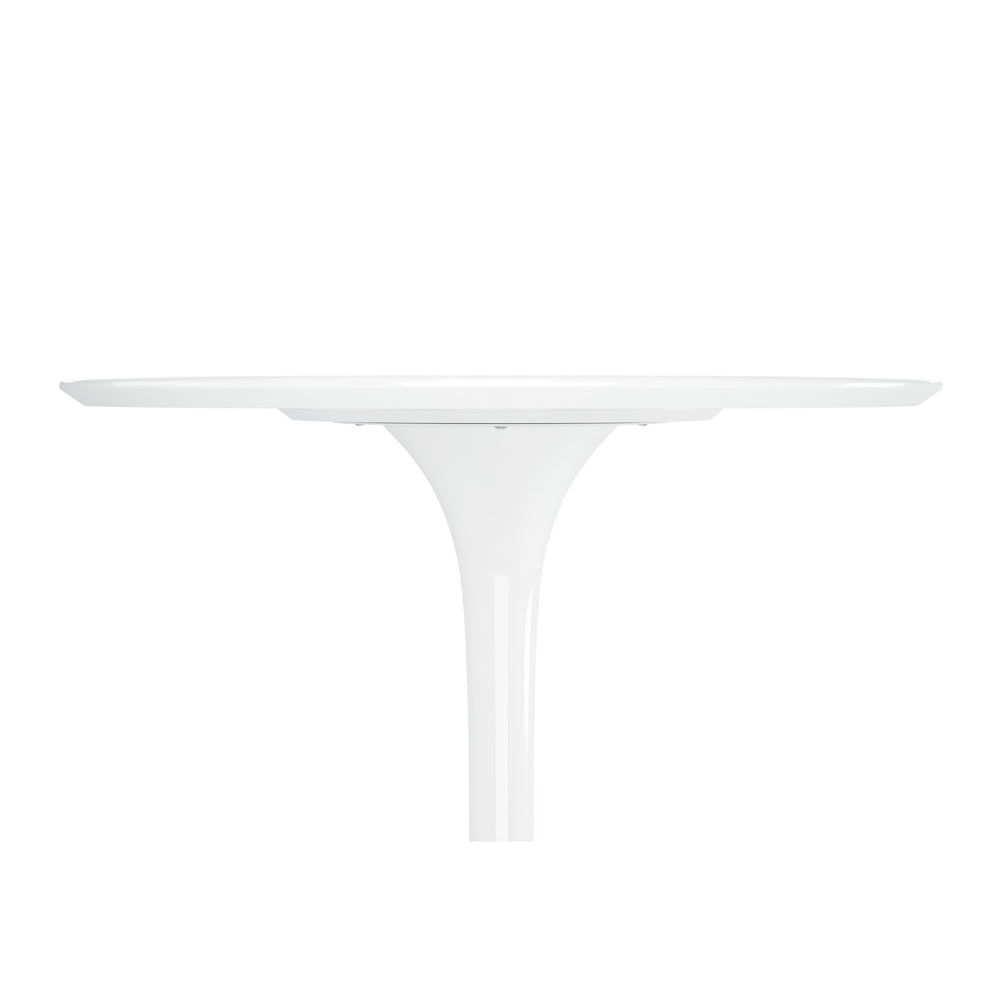 Homeroots 32" White Rounded Fiberglass And Metal Bar Table   521332