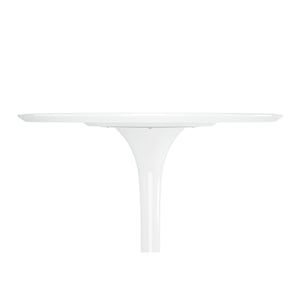 Homeroots 32" White Rounded Fiberglass And Metal Bar Table   521332