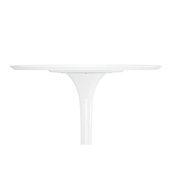 Homeroots 32" White Rounded Fiberglass And Metal Bar Table   521332