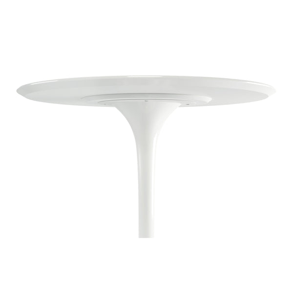 Homeroots 32" White Rounded Fiberglass And Metal Bar Table   521332