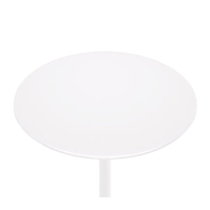 Homeroots 32" White Rounded Fiberglass And Metal Bar Table   521332