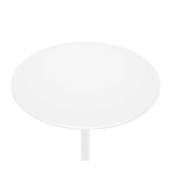 Homeroots 32" White Rounded Fiberglass And Metal Bar Table   521332