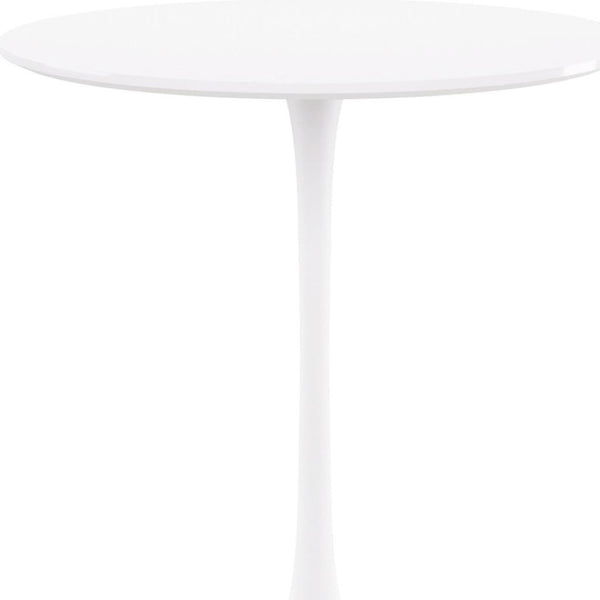 HomeRoots 36" Modern White Round Bar Table - Durable MDF Top & Sturdy Metal Base for Stylish Bistro Dining 521333