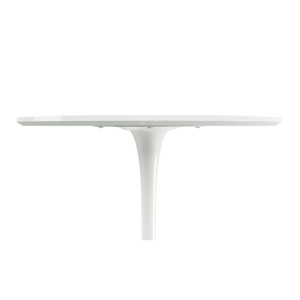 Homeroots 36" White Rounded Manufactured Wood And Metal Bar Table   521333