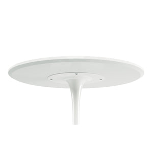 Homeroots 36" White Rounded Manufactured Wood And Metal Bar Table   521333