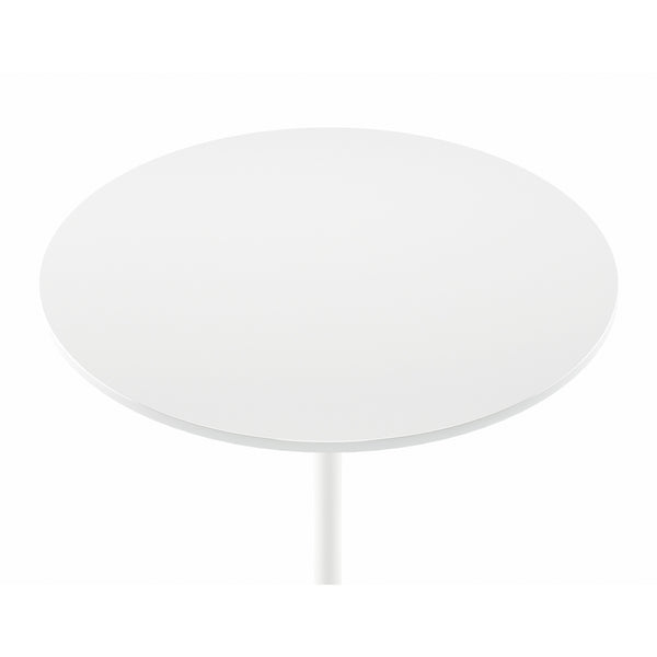 Homeroots 36" White Rounded Manufactured Wood And Metal Bar Table   521333