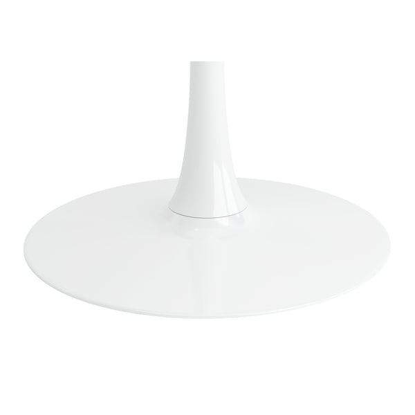 Homeroots 36" White Rounded Manufactured Wood And Metal Bar Table   521333