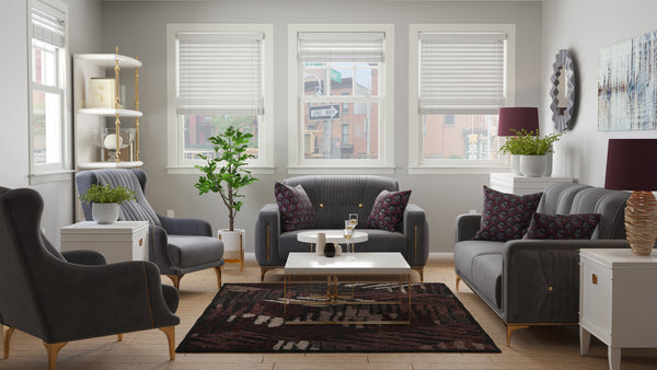 Homeroots 39" Gray Velvet And Gold Wingback Chair   521354