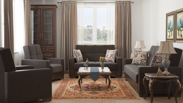 Homeroots 36" Brown Microfiber And Faux Leather Convertible Chair   521367